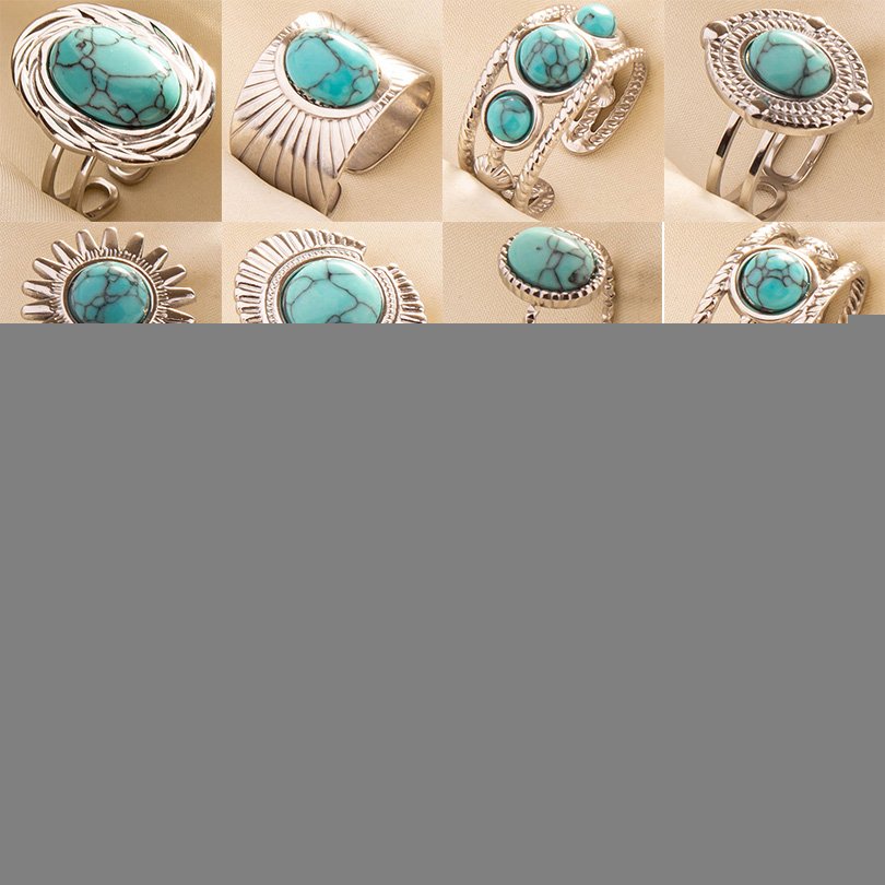 Boho Turquoise Adjustable Ring – view 7