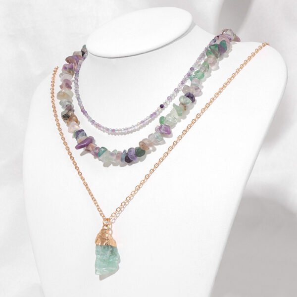 3-Piece Natural Amethyst Bead Necklace Set – view 3