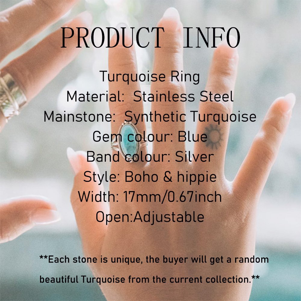 Boho Turquoise Adjustable Ring – view 3