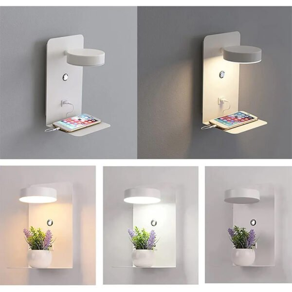 Bedroom LED Wall Lamp with USB Charging – view 3