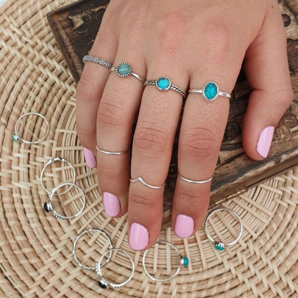 Boho Turquoise Adjustable Ring – view 4