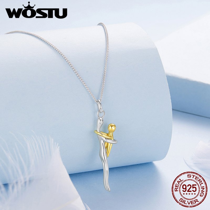 925 Sterling Silver Hug Pendant Necklace – view 3