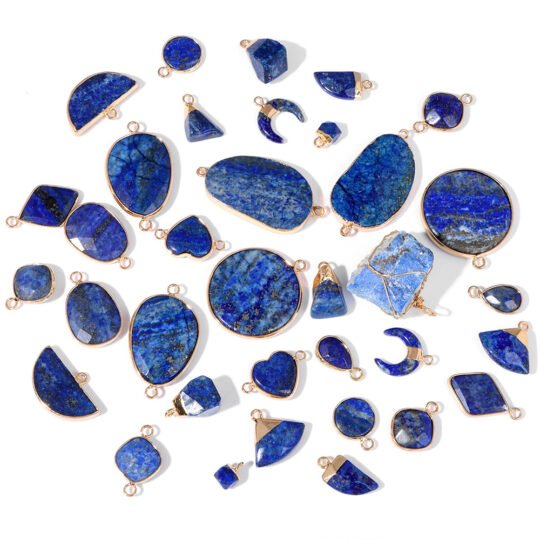 Lapis Lazuli Teardrop Heart Pendant Charms
