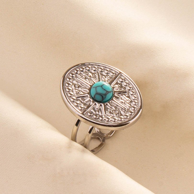 Boho Turquoise Adjustable Ring – view 6