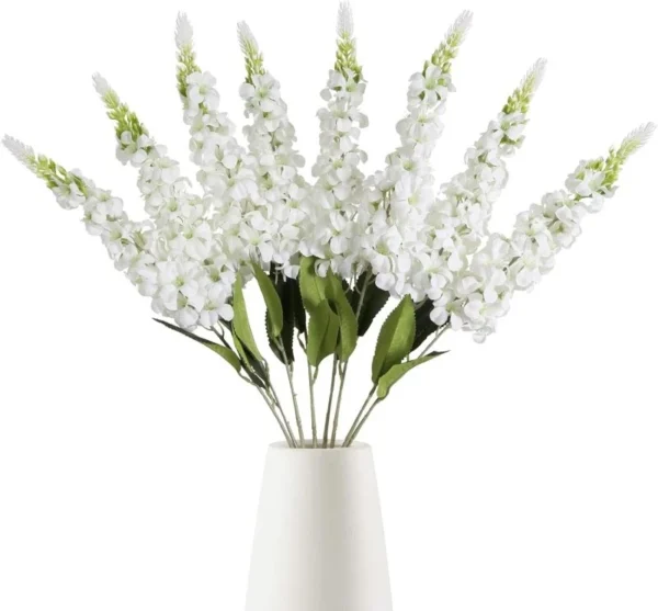 Artificial Hyacinth Flowers – Faux Silk Hyacinth Stems for Vase, Wedding, Garden & Home Decor - Beige 5 Stems