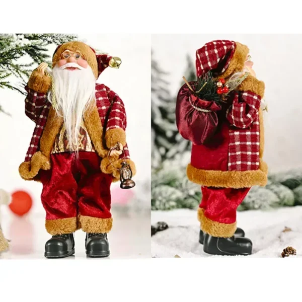 Plush Santa Claus Christmas Figure 30cm – Standing Santa Doll Ornament, Singles or Sets of 2, 3 & 4