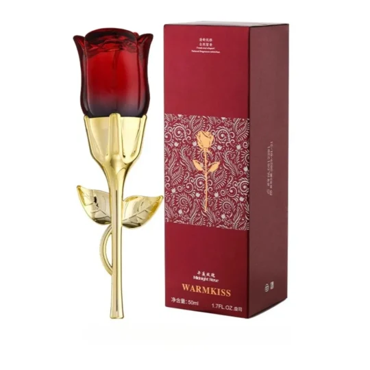 Midnight Rose Perfume 50ml – Rose Shaped Bottle Floral Fragrance for Women, Romantic Gift