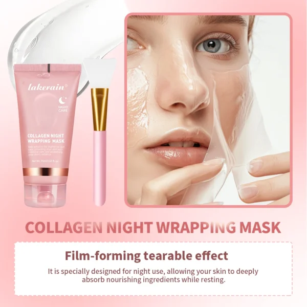 Korean collagen wrapping face mask and brush set