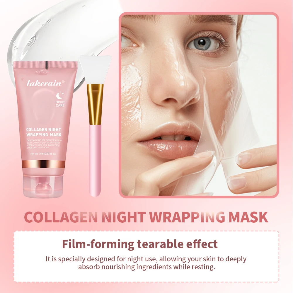 Korean collagen wrapping face mask and brush set