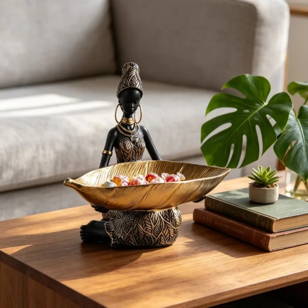 African girl plate sculpture 3