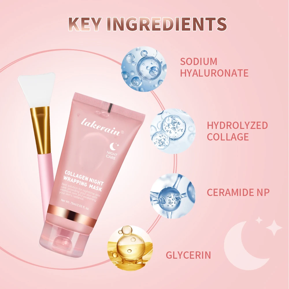 Korean collagen wrapping face mask and brush set
