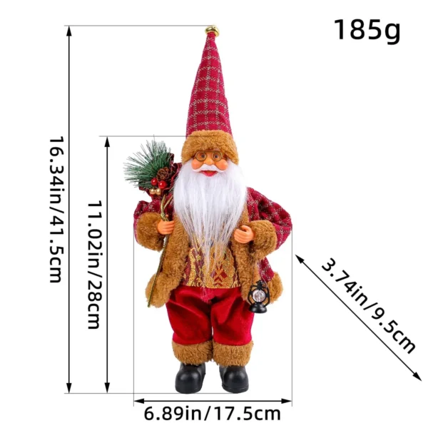 Plush Santa Claus Christmas Figure 30cm – Standing Santa Doll Ornament, Singles or Sets of 2, 3 & 4