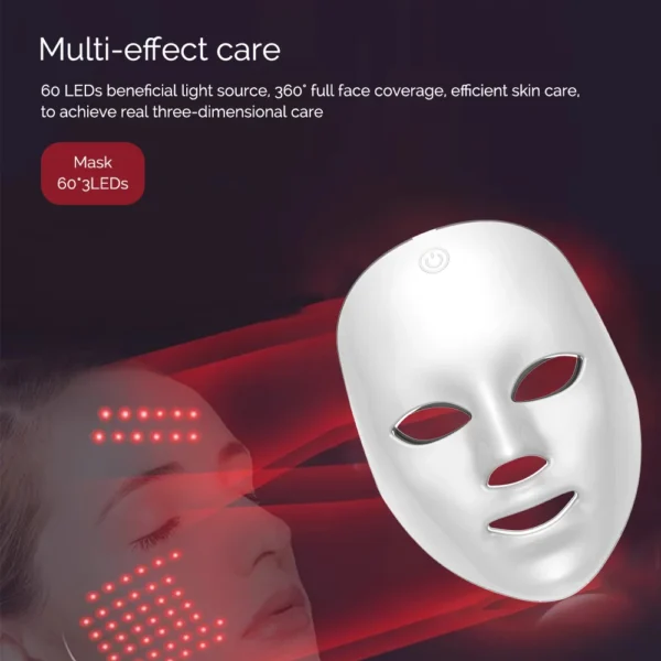 Wireless 7 Colour LED Face Mask – Photon Light Therapy Skincare Mask for Firming & Rejuvenation