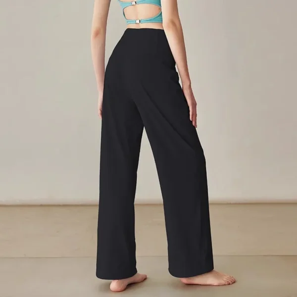 Women's High Waisted Wide Leg Yoga Pants with Pockets – Stretch Loose Lounge Joggers, Buttery Soft - Black