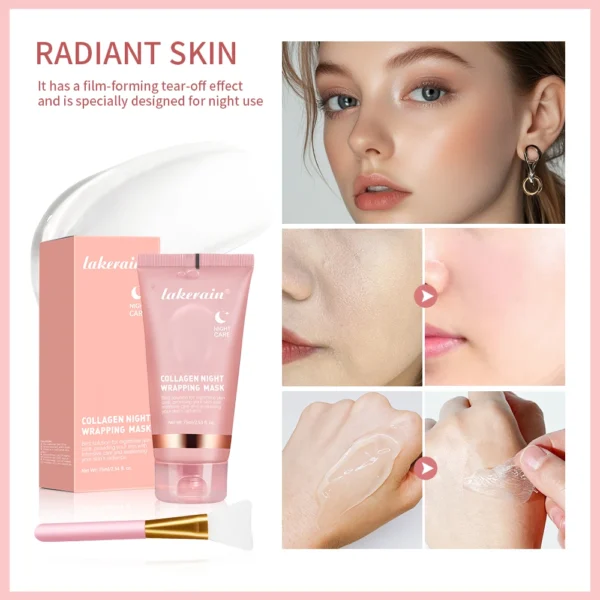 Korean collagen wrapping face mask and brush set
