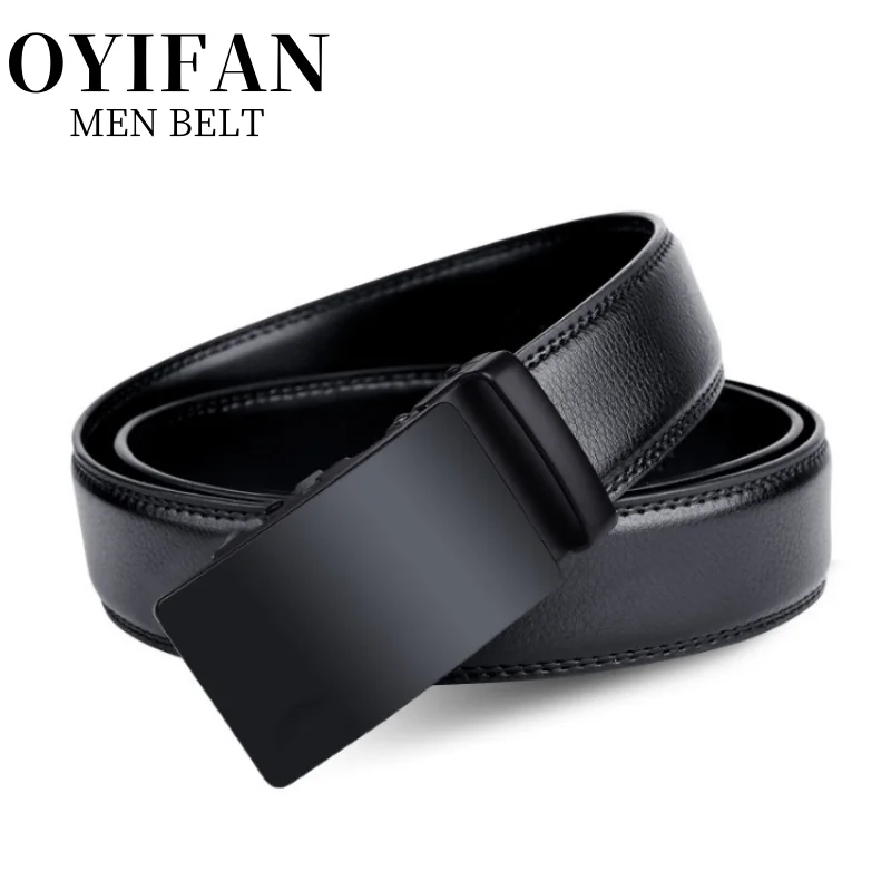 Men's Automatic Buckle Genuine Leather Ratchet Belt – view 3