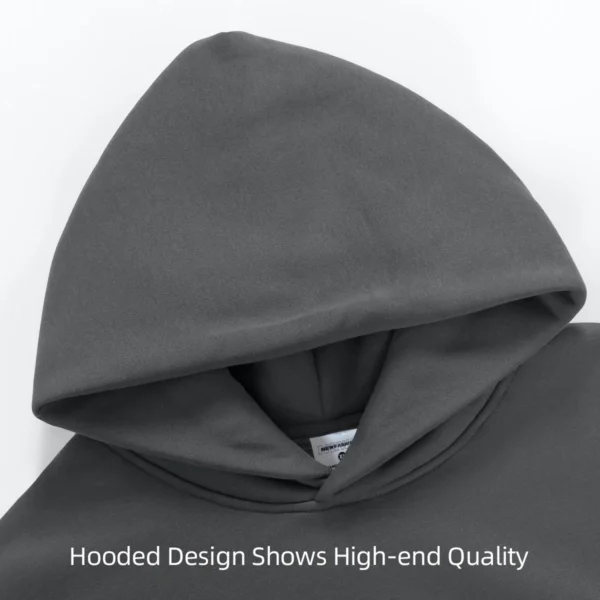 Men's Heavyweight Fleece-Lined Hoodie – 480gsm Thick Cotton Blend Pullover Hooded Sweatshirt