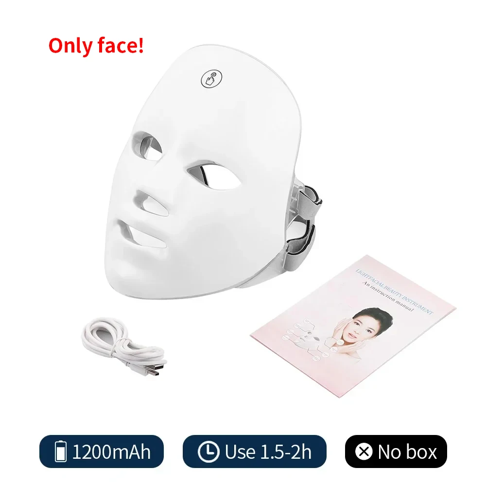 Wireless 7 Colour LED Face Mask – Photon Light Therapy Skincare Mask for Firming & Rejuvenation - Model 05