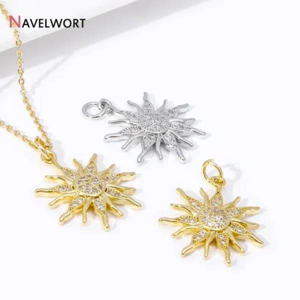 Zircon Sun Charm Pendant