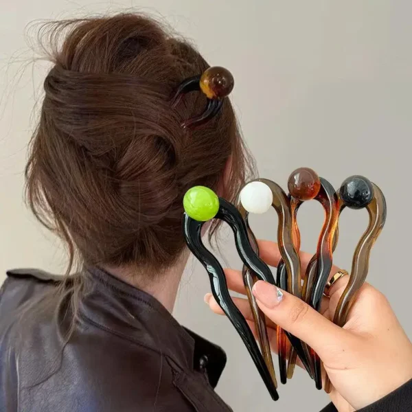 Pearl U-shaped hair stick hairpin