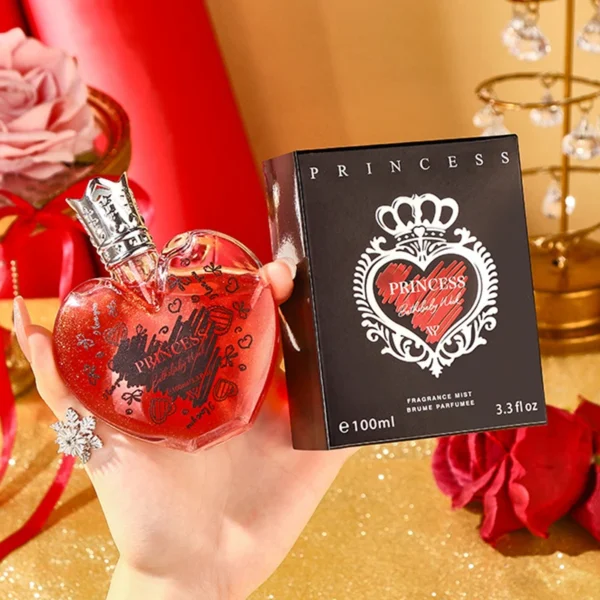 Sweet Strawberry Heart Perfume 100ml – Rose & Lychee Floral Fragrance for Women - Red Heart