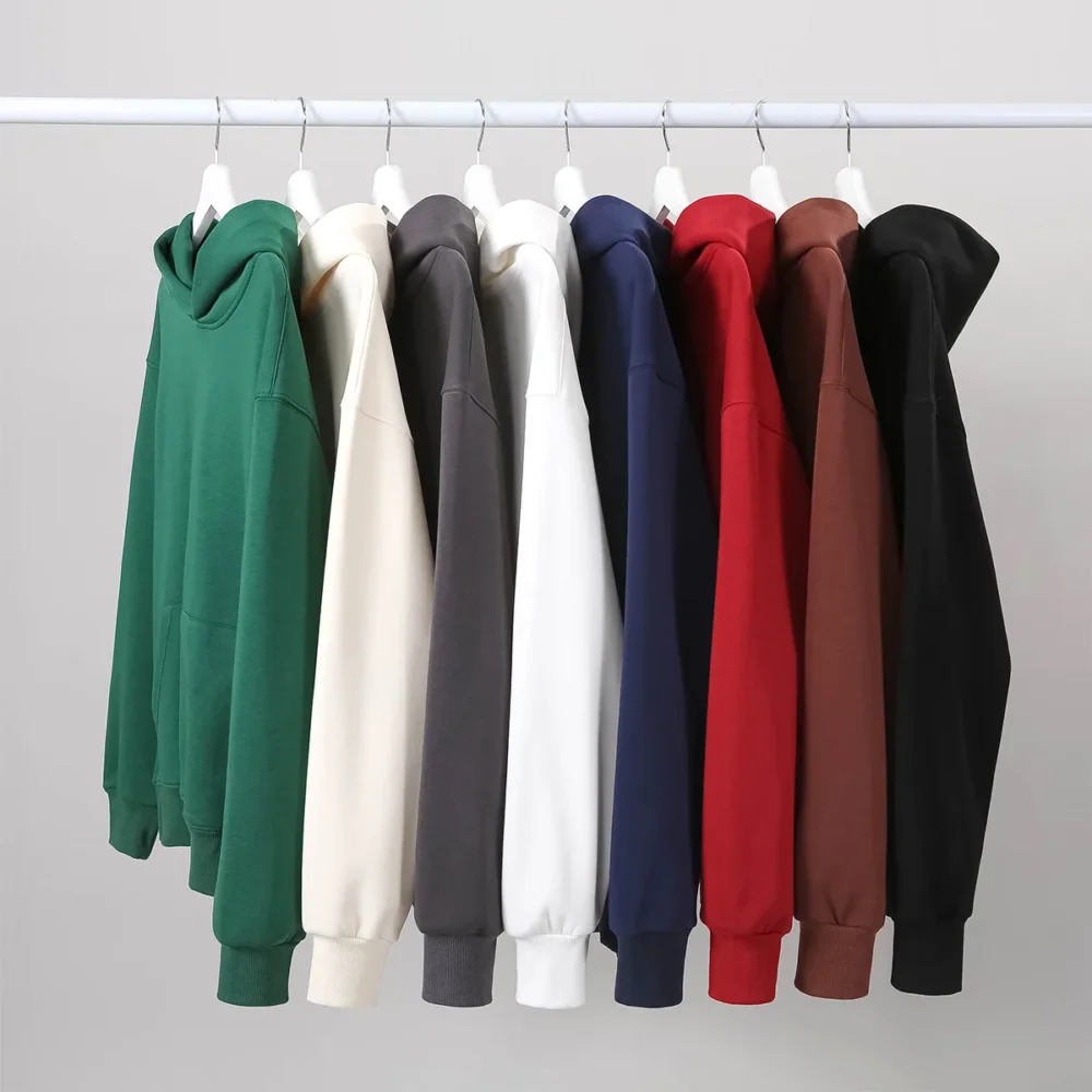 Men's Heavyweight Fleece-Lined Hoodie – 480gsm Thick Cotton Blend Pullover Hooded Sweatshirt