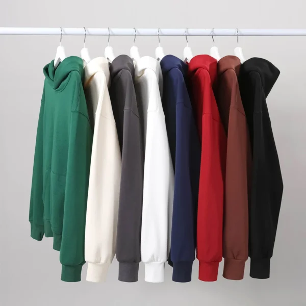 Men's Heavyweight Fleece-Lined Hoodie – 480gsm Thick Cotton Blend Pullover Hooded Sweatshirt