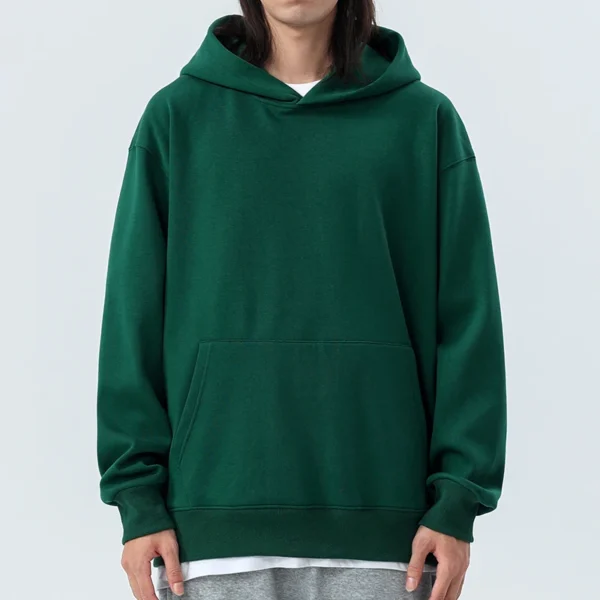 Men's Heavyweight Fleece-Lined Hoodie – 480gsm Thick Cotton Blend Pullover Hooded Sweatshirt