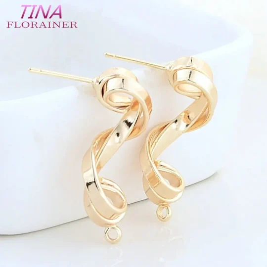 Gold Tone Musical Note Stud Earring Findings