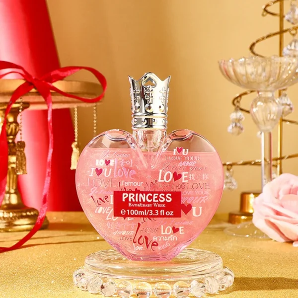 Sweet Strawberry Heart Perfume 100ml – Rose & Lychee Floral Fragrance for Women