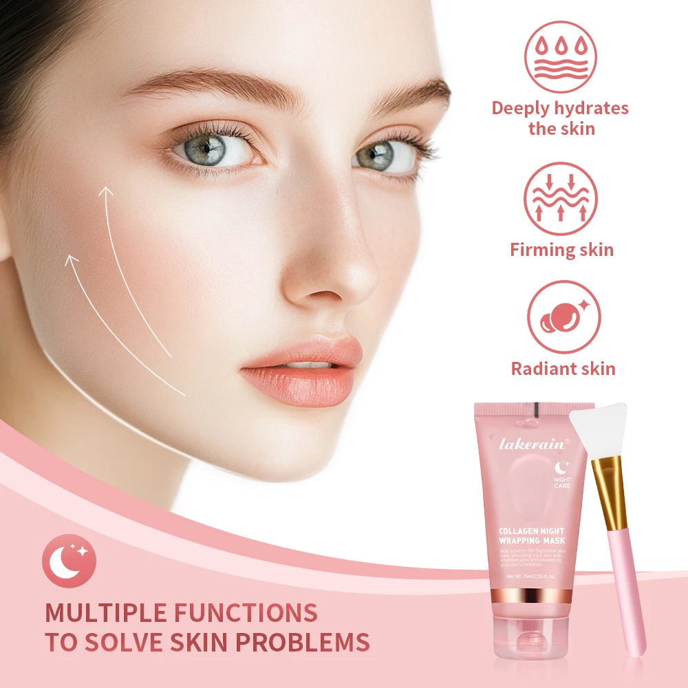 Korean collagen wrapping face mask and brush set