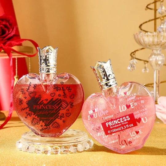 Sweet Strawberry Heart Perfume 100ml – Rose & Lychee Floral Fragrance for Women