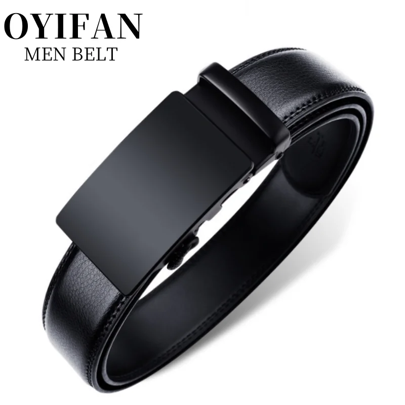Men's Automatic Buckle Genuine Leather Ratchet Belt – view 2
