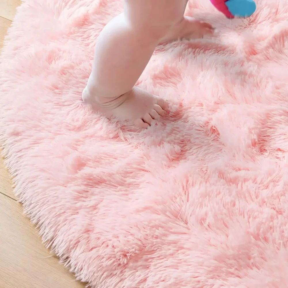 Round Fluffy Shaggy Rug 1